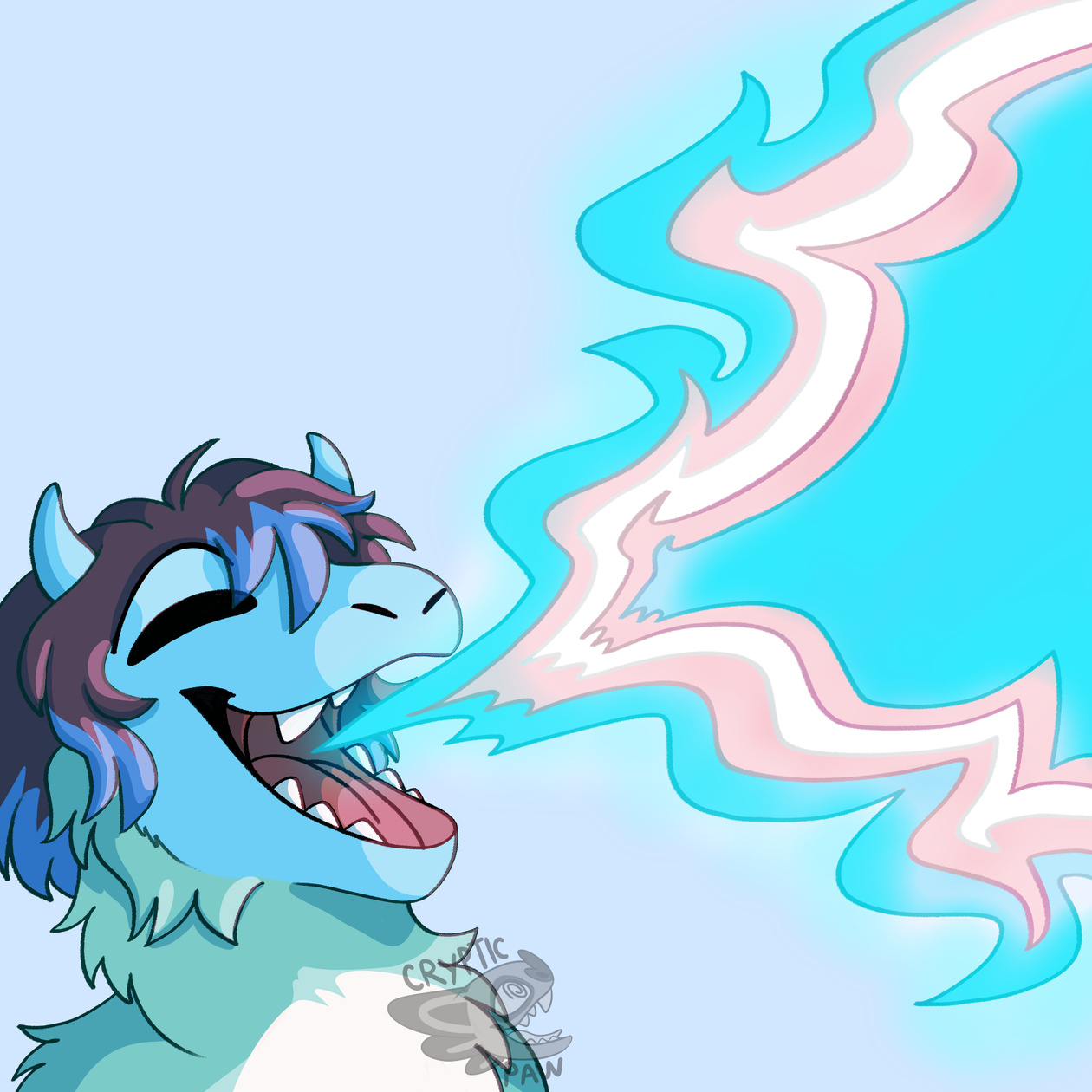 trans fire by @crypticpaw! #pride